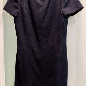 Theory Black Short-Sleeve Midi Dress